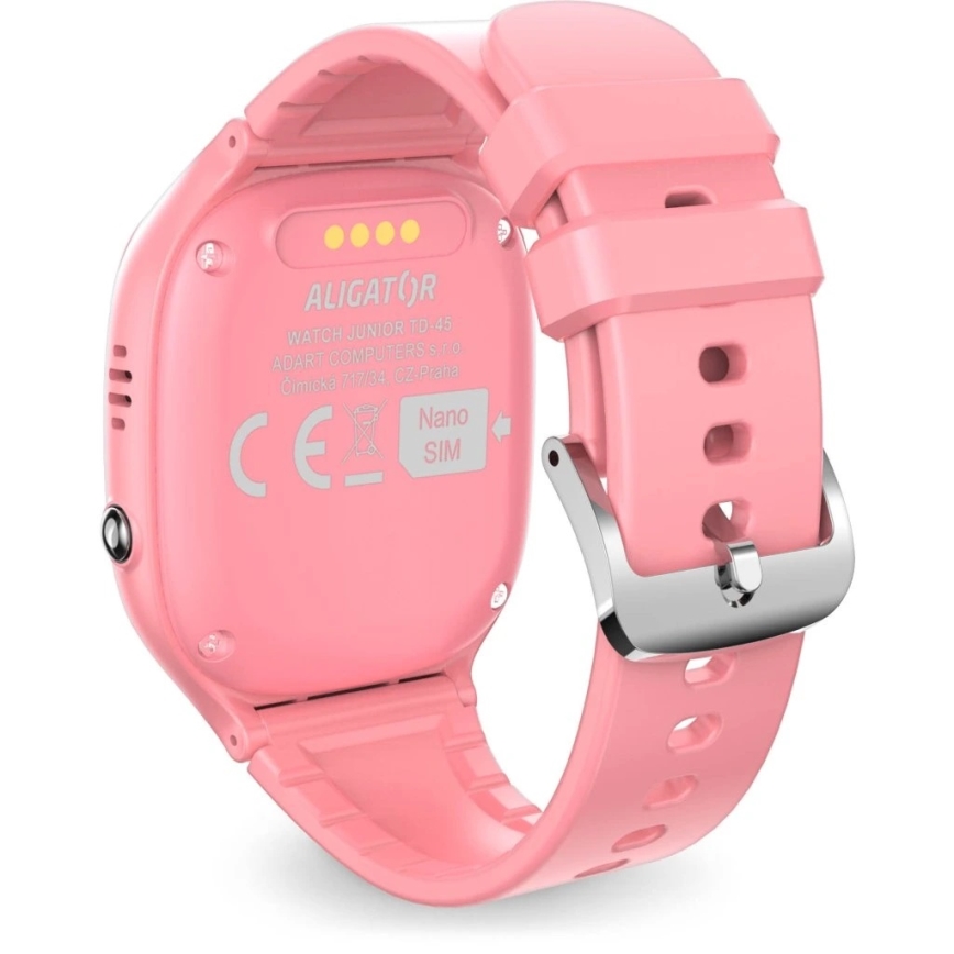 Aligator AW11PK - Išmanusis laikrodis Watch Junior 2 450 mAh IP67 Wi-Fi rožinis