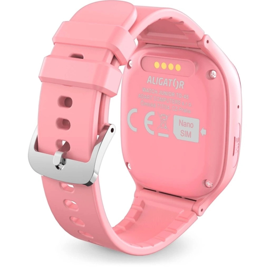 Aligator AW11PK - Išmanusis laikrodis Watch Junior 2 450 mAh IP67 Wi-Fi rožinis