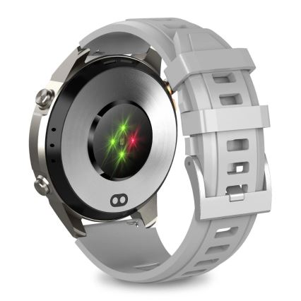 Aligator AW12SR - išmanusis laikrodis su GPS, galinga 500 mAh baterija, IP69K apsauga, sidabrinis