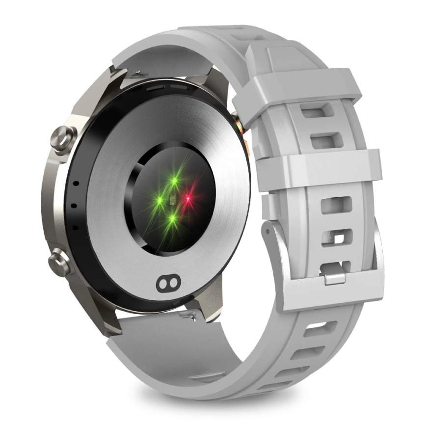 Aligator AW12SR - išmanusis laikrodis su GPS, galinga 500 mAh baterija, IP69K apsauga, sidabrinis