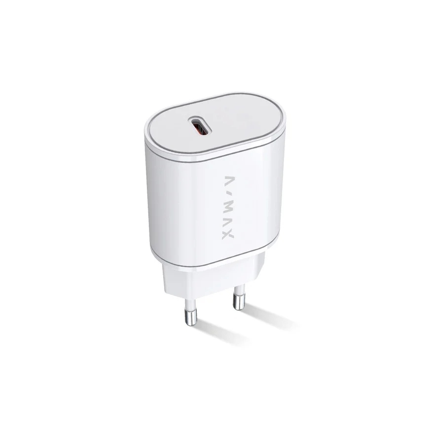 Aligator AX0001V - greito įkrovimo adapteris A-MAX Power Delivery 20 W USB-C, baltas