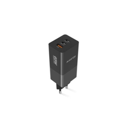 Aligator CHPD0027 - Greito įkrovimo GaN Power Delivery adapteris 65 W, 2x USB-C + USB-A, juodas