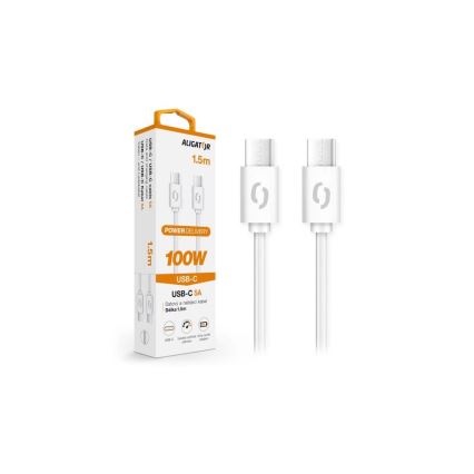 Aligator DATKP47 - USB kabelis USB-C / USB-C 100 W Power Delivery 1,5 m baltas