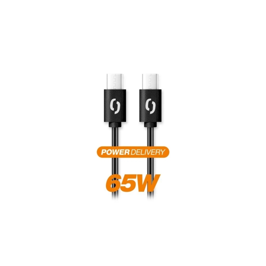 Aligator DATKP48 - USB-C į USB-C kabelis, 65 W Power Delivery, 1,5 m, juodas