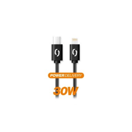 Aligator DATKP50 - USB laidas USB-C / Lightning 30W Power Delivery 1,5 m juodas