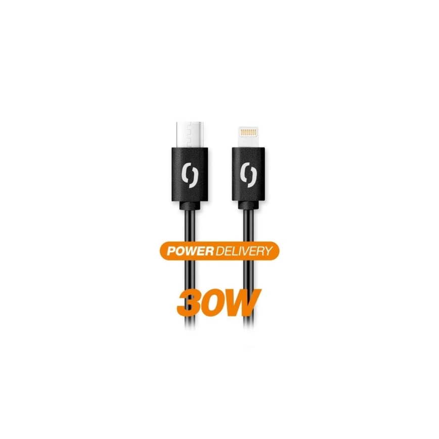 Aligator DATKP50 - USB laidas USB-C / Lightning 30W Power Delivery 1,5 m juodas