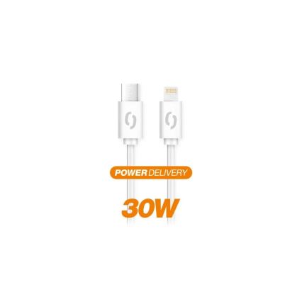 Aligator DATKP51 - USB kabelis USB-C / Lightning, 30 W Power Delivery, 1,5 m, baltas