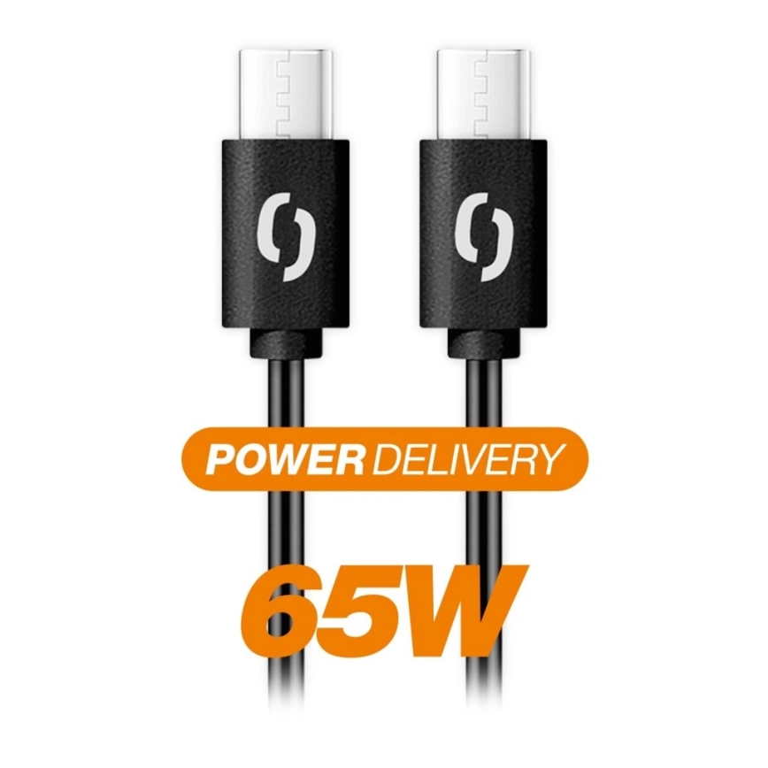 Aligator DATKP54 - USB kabelis USB-C / USB-C, 65 W Power Delivery, 0,5 m, juoda