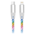 Aligator DATKP63 - USB laidas USB-C / Lightning su LED apšvietimu, 30 W Power Delivery (PD), 1,2 m