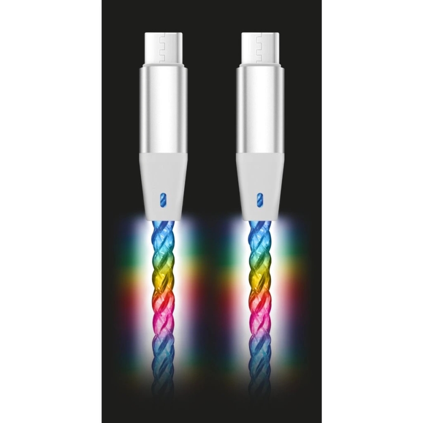 Aligator DATKP64 - USB-C į USB-C kabelis su LED apšvietimu, 65W Power Delivery, 0,5 m