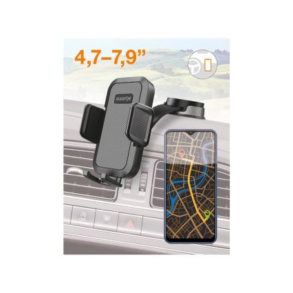 Aligator HA25 - automobilinis telefono laikiklis su lanksčiuoju kotu, juodas