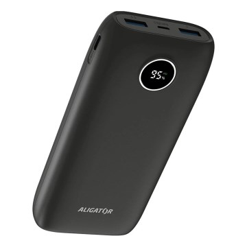 Aligator PBPD20BK - išorinė baterija su LCD ekranu Power Delivery 20000 mAh/20W/3,7V juoda