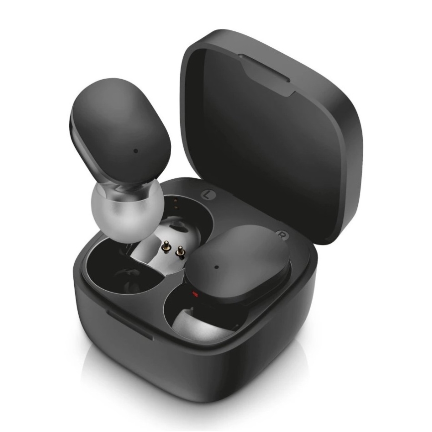 Aligator TWS05 - Belaidės ausinės Pods LITE 200 mAh + 2x 30 mAh IP30 juoda