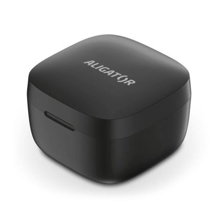 Aligator TWS05 - Belaidės ausinės Pods LITE 200 mAh + 2x 30 mAh IP30 juoda