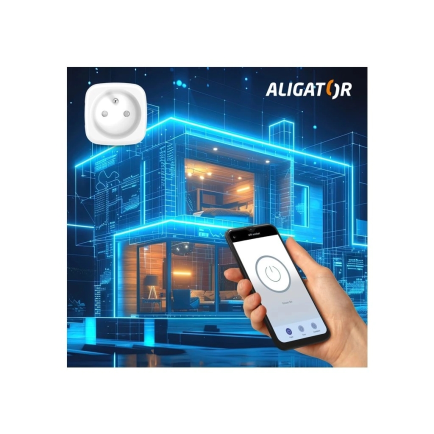 Aligator WAL001 - Išmanusis lizdas 3680W/230V/Tipas E/16A Wi-Fi Tuya