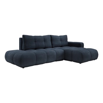 ALMADA L formos išskleidžiama apmušta kampinė sofa su daiktų dėže, dešinė, mėlyna