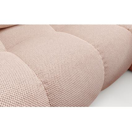 Išskleidžiama apmušta L formos kampinė sofa su daiktų laikymo vieta ALMADA, dešinė, rožinė