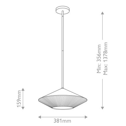 Alora Mood - Sietynas ant stulpo DAPHNE 1xE27/60W/230V diametras 38,1 cm juoda