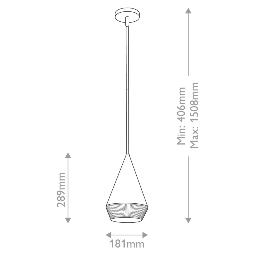 Alora Mood - Pakabinamas šviestuvas ant strypo DAPHNE 1xE27/60W/230V skersm. 18,1 cm juoda/ruda