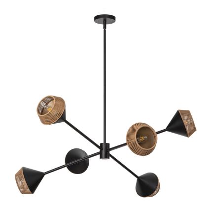Alora Mood - Liustra ant strypo DAPHNE 6xE14/40W/230V juoda/ruda