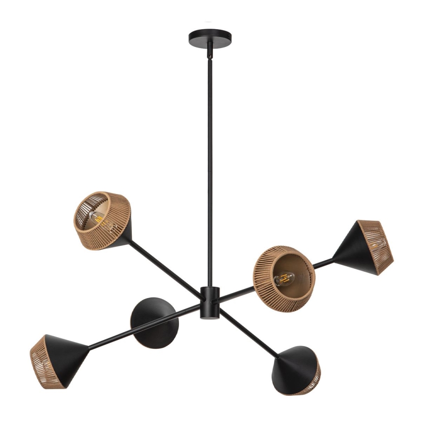 Alora Mood - Liustra ant strypo DAPHNE 6xE14/40W/230V juoda/ruda