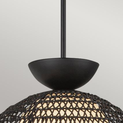 Alora Mood - Pakabinamas šviestuvas su stiebu PERTH 1xE27/60W/230V skersmuo 37,5 cm juodas