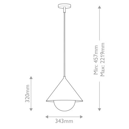 Alora Mood - Pakabinamas šviestuvas ant laido REMYCK 1xE27/60W/230V Ø 34,3 cm auksinis