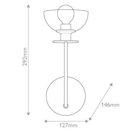 Alora Mood - Sieninis šviestuvas SYLVIA 1xE14/40W/230V auksinis