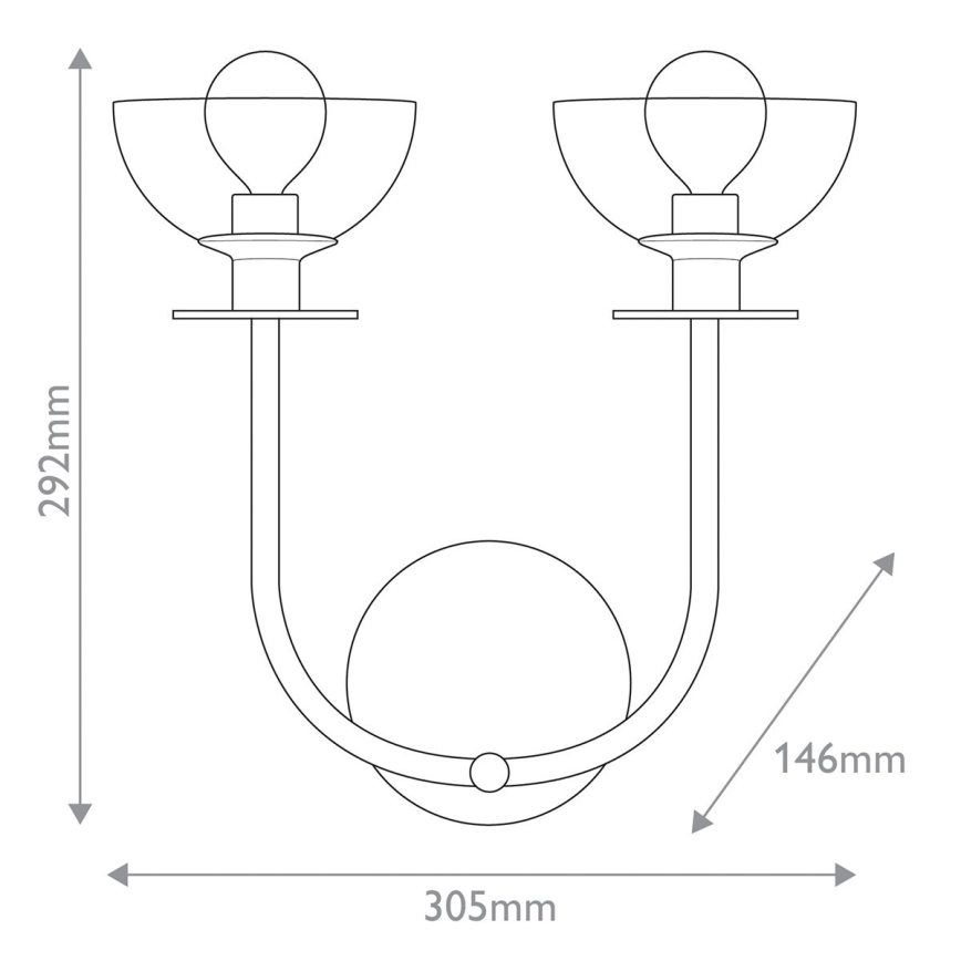Alora Mood - Sieninis šviestuvas SYLVIA 2xE14/40W/230V juodos spalvos