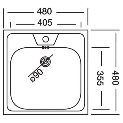 ALVEUS 1074634 - Virtuvės kriauklė ALLUX 48x48 cm, nerūdijančio plieno, satinuota