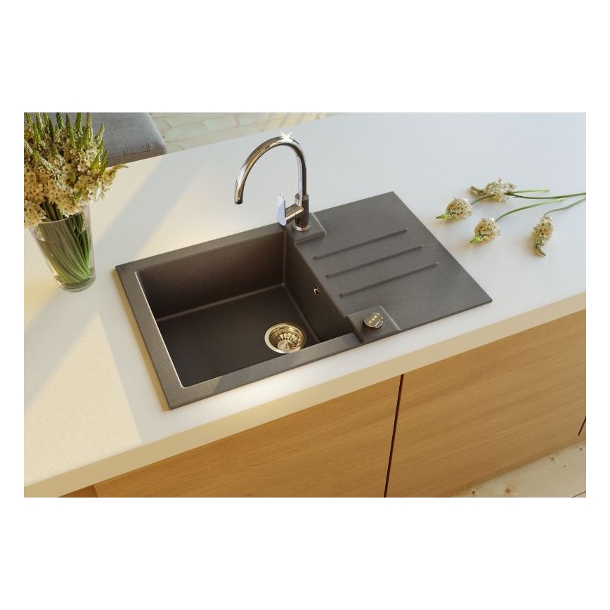 ALVEUS 1090942 - Virtuvės kriauklė ROCK 78x48 cm granito/juoda
