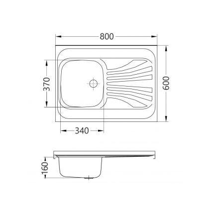 ALVEUS 1095618 - Virtuvinė plautuvė CLASSIC 80x60 cm, nerūdijančio plieno satinas, be krašto, apverčiama