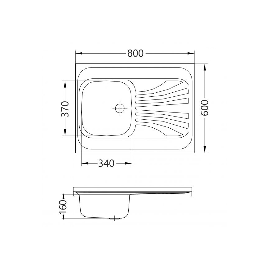 ALVEUS 1095618 - Virtuvinė plautuvė CLASSIC 80x60 cm, nerūdijančio plieno satinas, be krašto, apverčiama