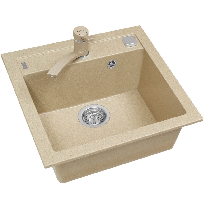 ALVEUS 1107889 - Virtuvės kriauklė FORMIC 52x51 cm granito/smėlio spalva