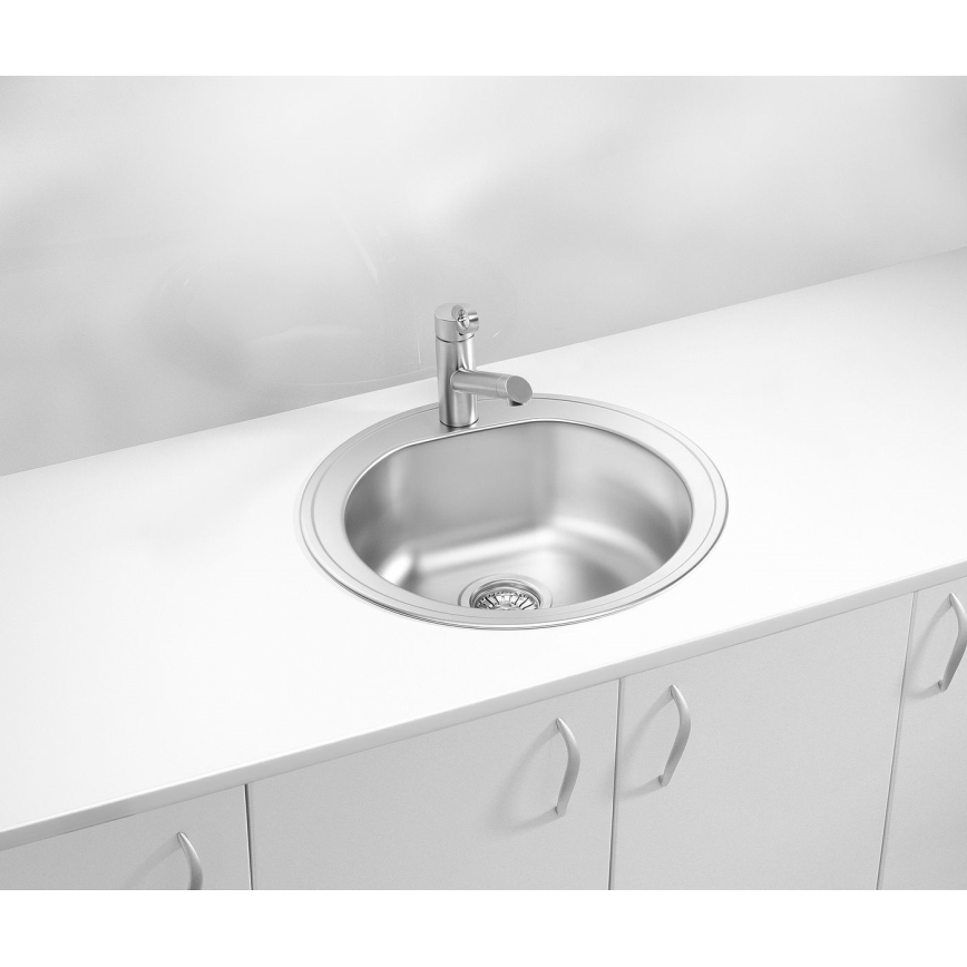 ALVEUS 1116756 - Virtuvės kriauklė FORM diametras 51 cm matinė plienas/satin, gylis 18,5 cm