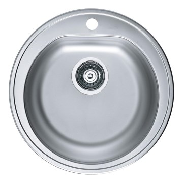 ALVEUS 1116756 - Virtuvės kriauklė FORM skersmuo 51 cm matinė plienas/satinas, gylis 18,5 cm