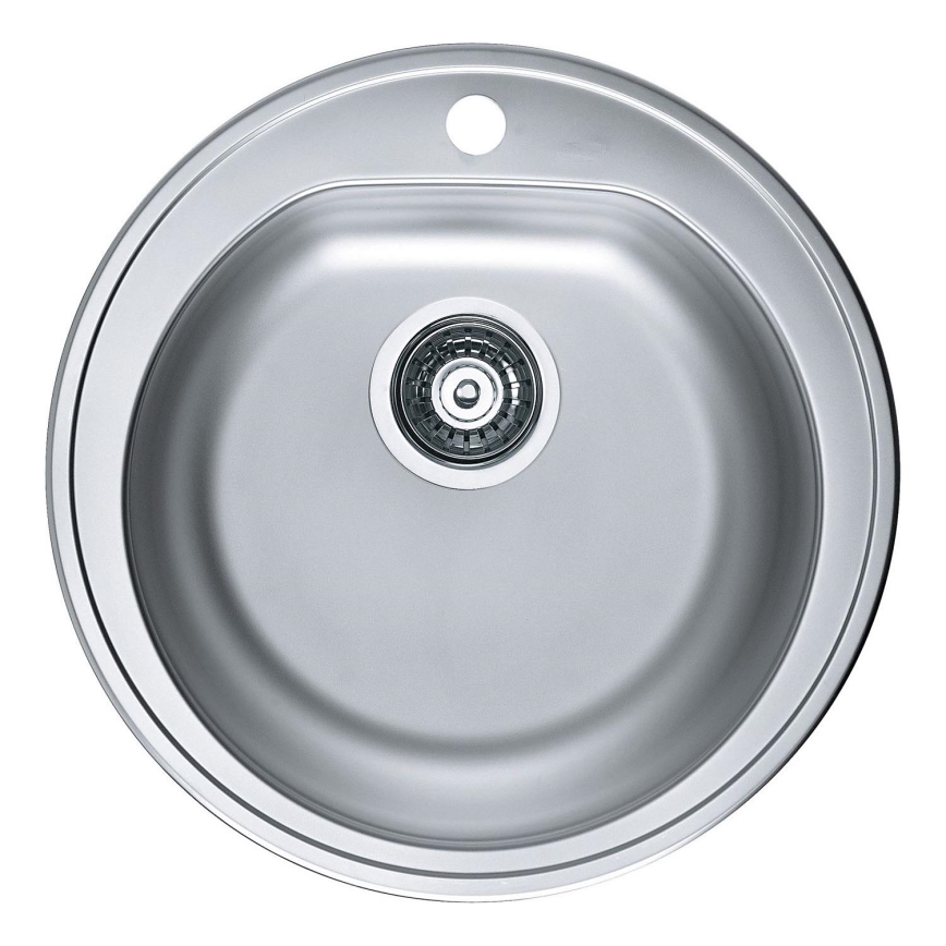 ALVEUS 1116756 - Virtuvės kriauklė FORM skersmuo 51 cm matinė plienas/satinas, gylis 18,5 cm