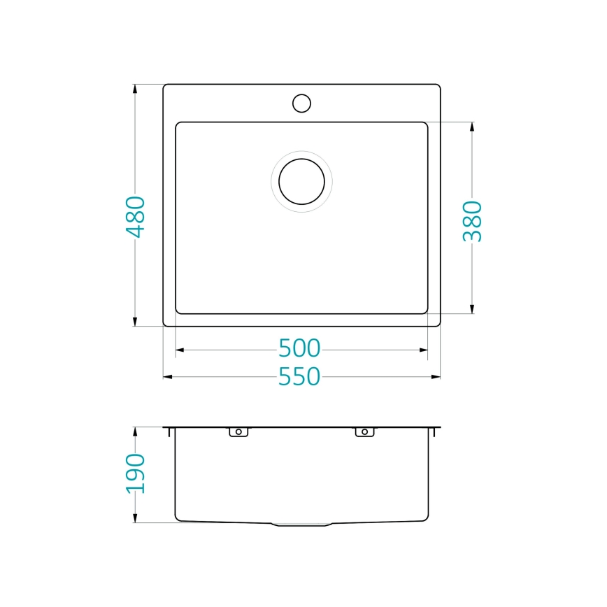 ALVEUS 1124382 - Virtuvės kriauklė QUARTO 55x48 cm satinas