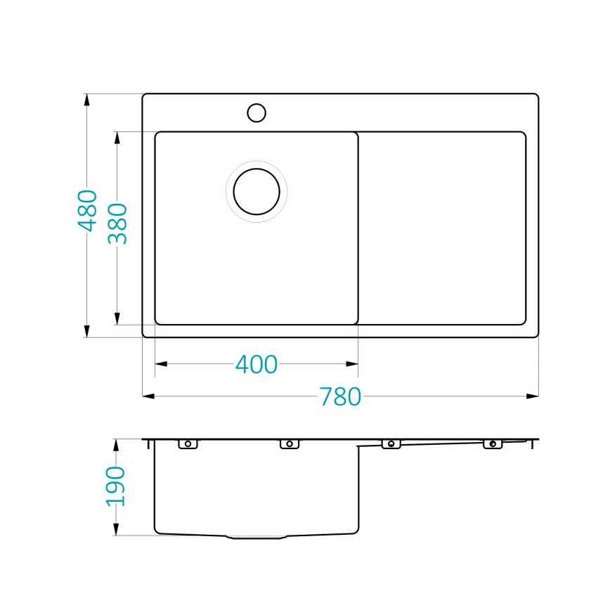 ALVEUS 1124384 - Virtuvės kriauklė QUARTO 78x48 cm satinas