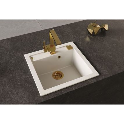 ALVEUS 1128395 - Virtuvės kriauklė FORMIC 52x51 cm granito/balta