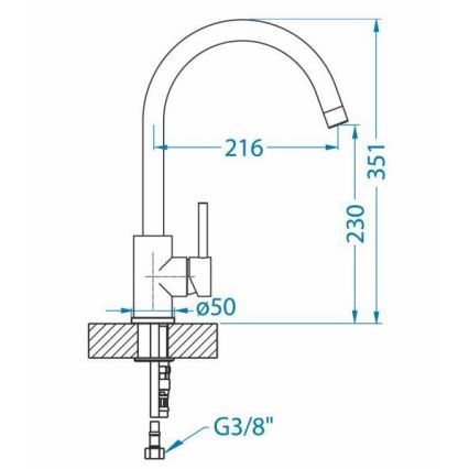 ALVEUS 1129036 - Kriauklės čiaupas ROXA 35,1 cm granito/smėlio spalva