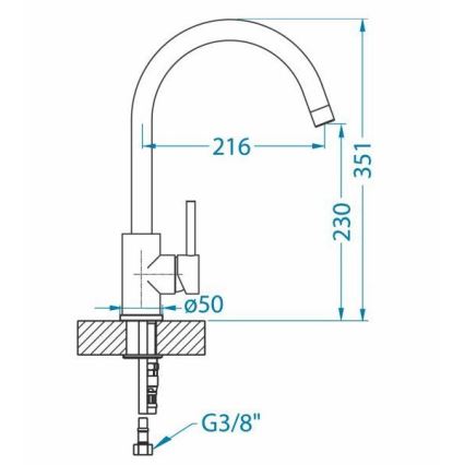 ALVEUS 1129039 - Kriauklės čiaupas ROXA 35,1 cm granito/juoda