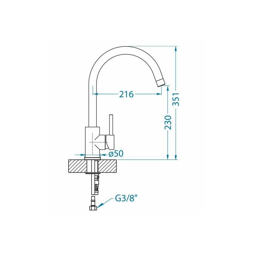 ALVEUS 1129039 - Kriauklės čiaupas ROXA 35,1 cm granito/juoda