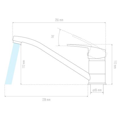 ALVEUS 1130435 - Kriauklės čiaupas NINA 13,5 cm granito/smėlio spalva