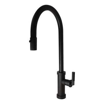 ALVEUS 1132179 - Kriauklės čiaupas su ištraukiamu purkštuvu NERINA 46,8 cm nerūdijantis/juoda