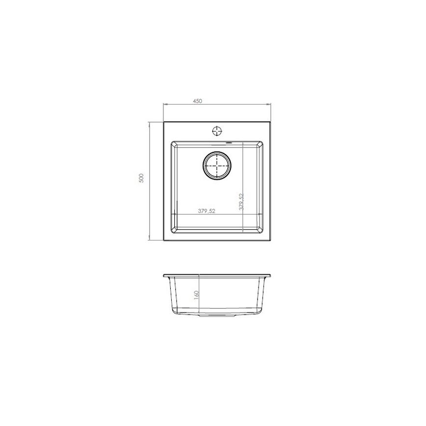 ALVEUS 1133431 - Virtuvės kriauklė CORTINA 50x45 cm granito/smėlio spalva
