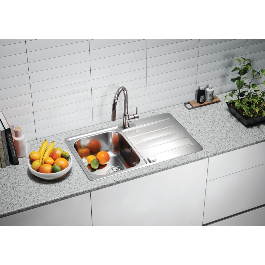 ALVEUS 1136608 - virtuvinė plautuvė LINE 79x50 cm, nerūdijančio plieno, satininė, be ekscentrinio mechanizmo