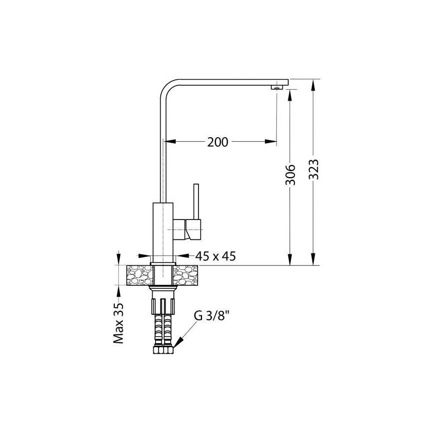 ALVEUS 1136743 - Kriauklės čiaupas AFRA 32,3 cm granito/smėlio spalva