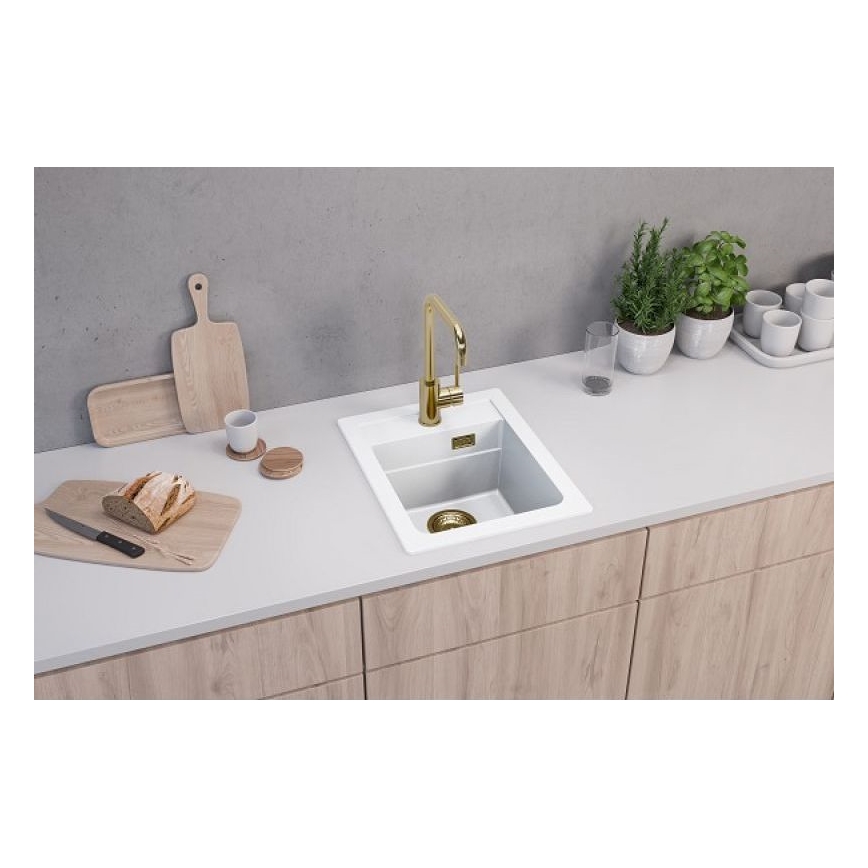 ALVEUS 1139079 - Virtuvės kriauklė ATROX 50x40 cm granito/balta