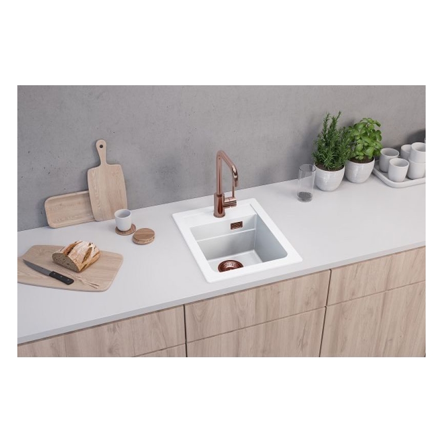 ALVEUS 1139079 - Virtuvės kriauklė ATROX 50x40 cm granito/balta